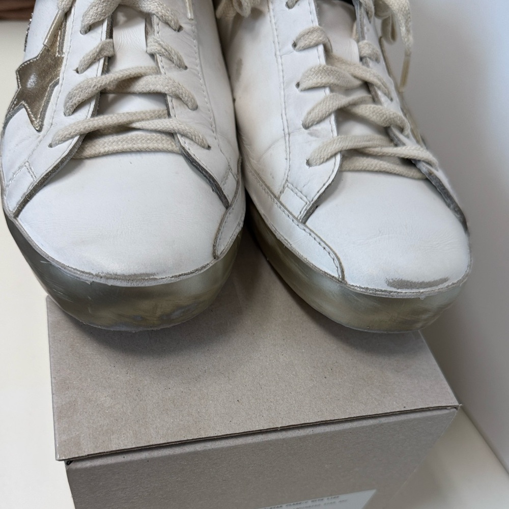 Women's Golden Goose Super-Star sneakers white / gold, size 40, excellent condit - Picture 14 of 16